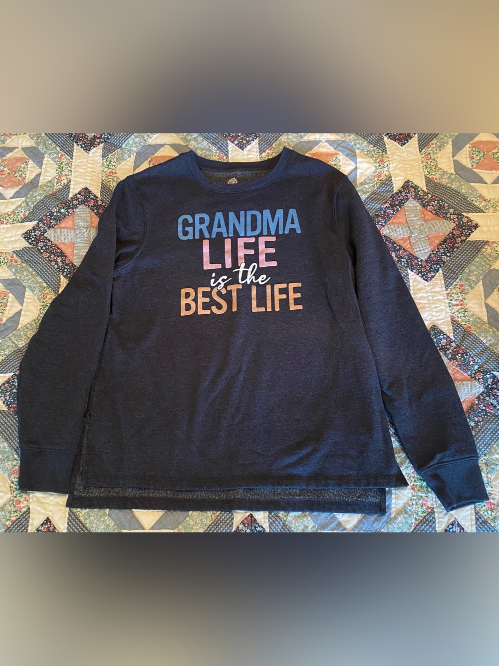 PositiviTees Graphic Sweatshirt w/ “Grandma Life is the Best Life” Message